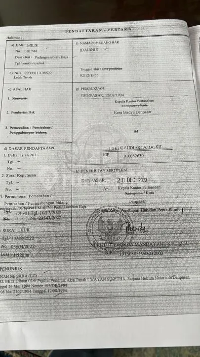 Tanah Hook bisa Sebagian Lokasi Strategis, Gunung Catur Denpasar - Image 1 of 2