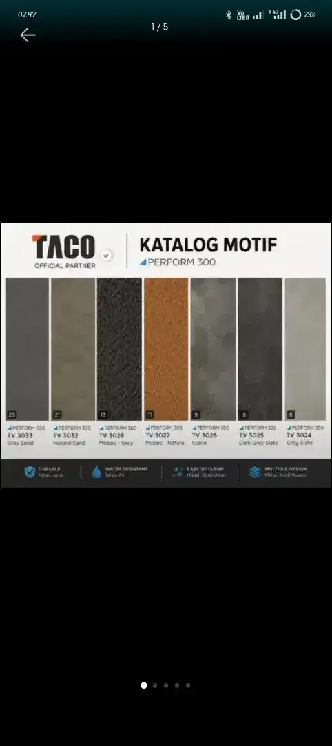Vinyl lantai merek taco 5mm - Image 1 of 5