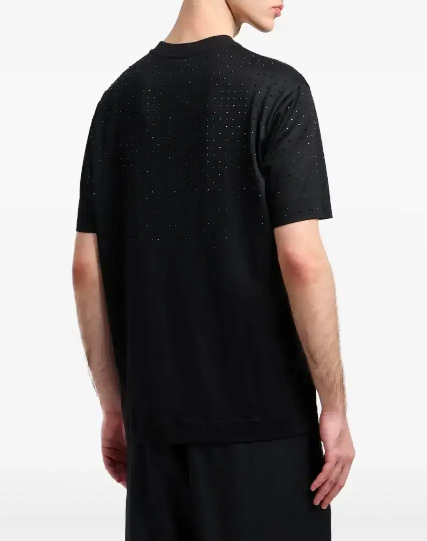 ORIGINAL EMPORIO ARMANI NEW RHEINSTONE LOGO TSHIRT - Image 3 of 4