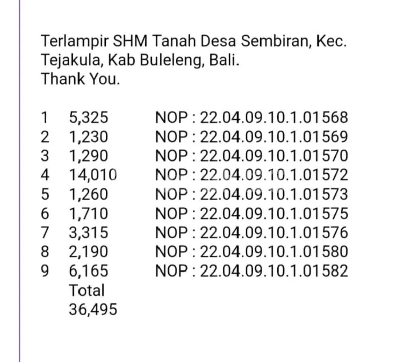 3,65 Hektar Pinggir Jalan Raya Singaraja Tejakula Buleleng Bali - Image 2 of 4