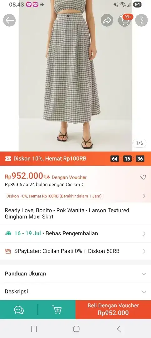 Long skirt  LOVE BONITO size S - Image 2 of 2
