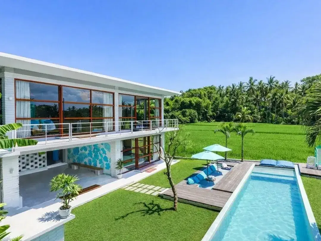 LEASEHOLD | LUXURY 5-BEDROOM VILLA WITH RICE FIELD VIEWS - TANAH LOT - Image 1 of 9