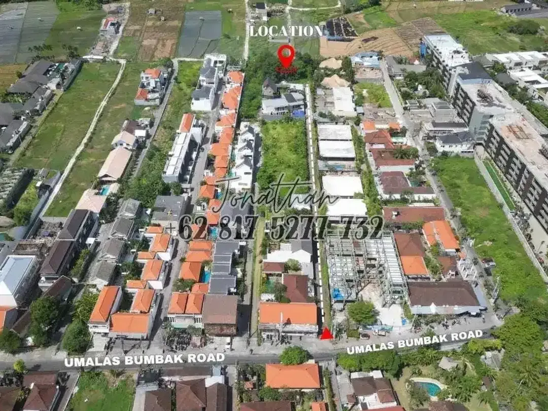 Dijual Tanah Komersial Freehold Area Villa Bumbak Umalas Bali - LSSO - Image 1 of 9