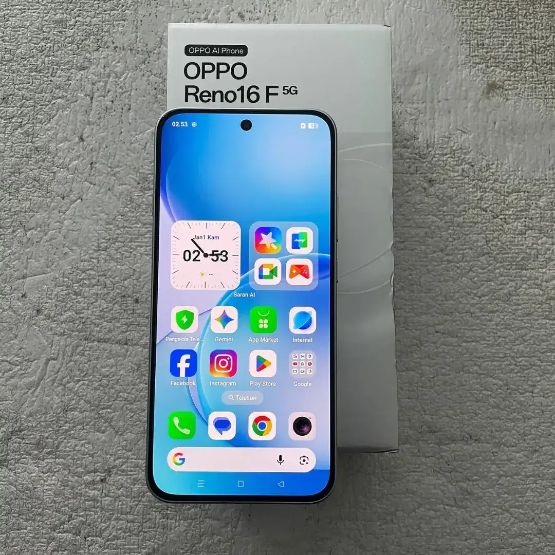 Oppo Reno 16F 5G Warna Putih Bimasakti 8/256GB - Image 1 of 5