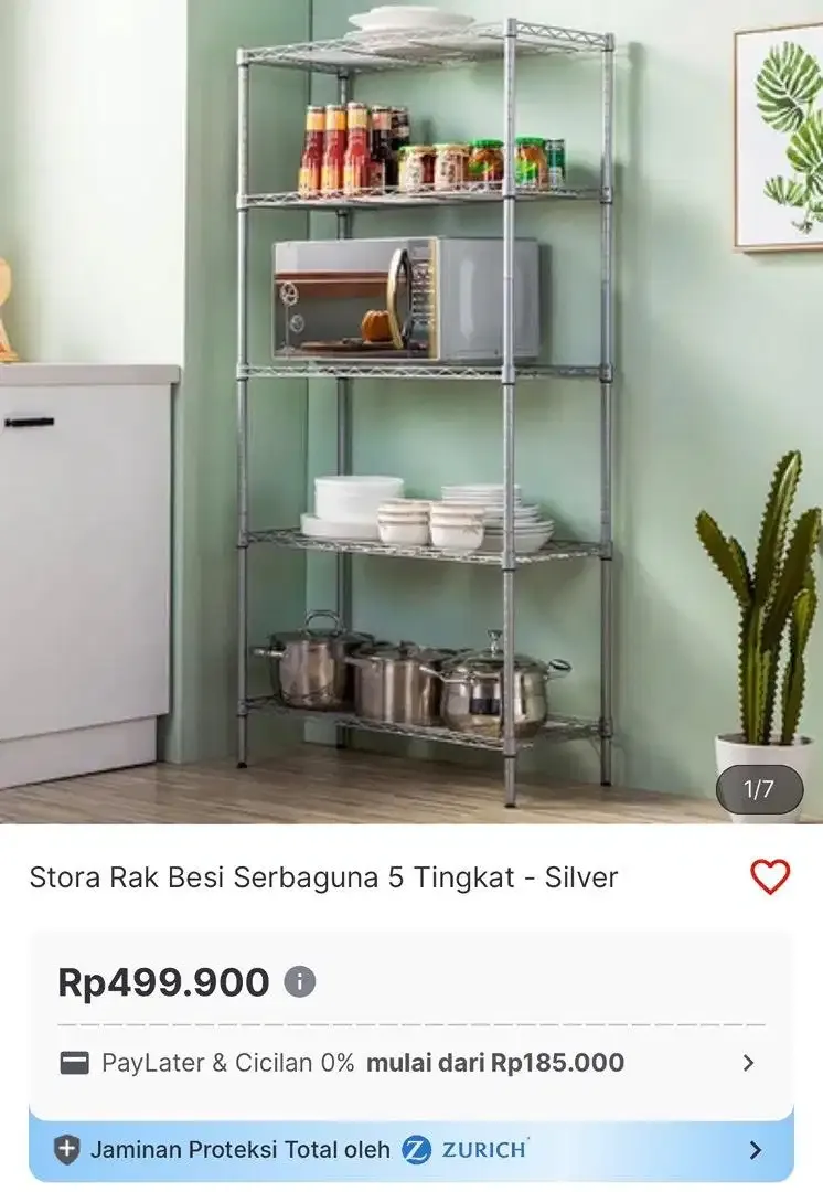Stora Rak Besi Serba Guna 5 Tingkat - Putih - Image 2 of 2