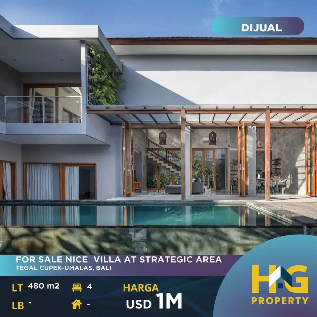 FOR SALE OR RENT NICE VILLA AT STRATEGIC AREA. TEGAL CUPEK-UMALAS - Image 1 of 10