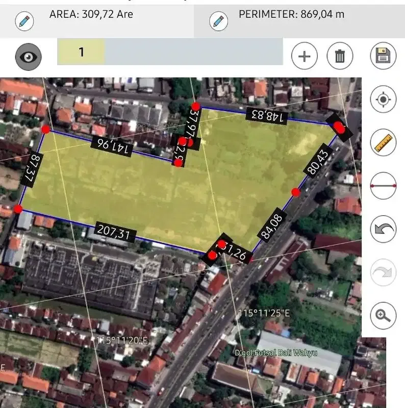 JUAL TANAH 3,09 HEKTAR (30.900M²) jalan raya IMAM BONJOL DENPASAR arah KUTA BALI - Image 1 of 10