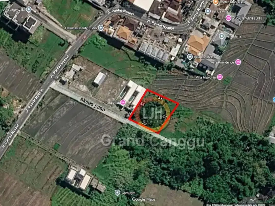 Tanah Jual 2.5 Kilometer ke Pantai Nyanyi - Image 1 of 7