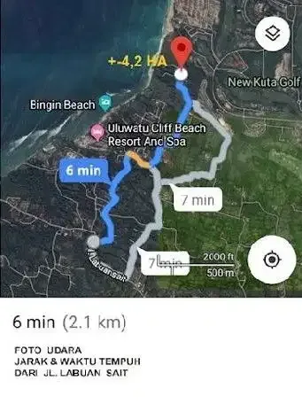 DIJUAL TANAH TEPI TEBING PANTAI DREAMLAND - Image 9 of 10