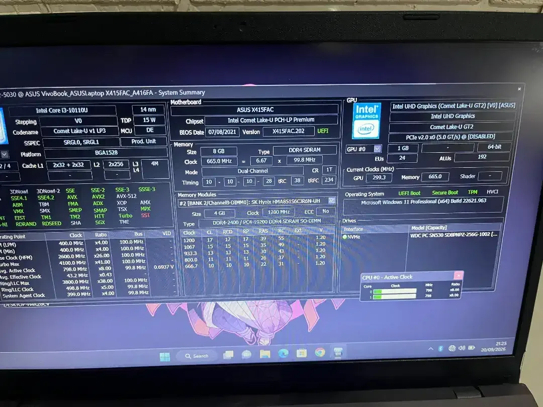 Dijual Asus vivobook X415FAC intel core i3 gen10 ( ram 8/nvme 256 ) - Image 5 of 8