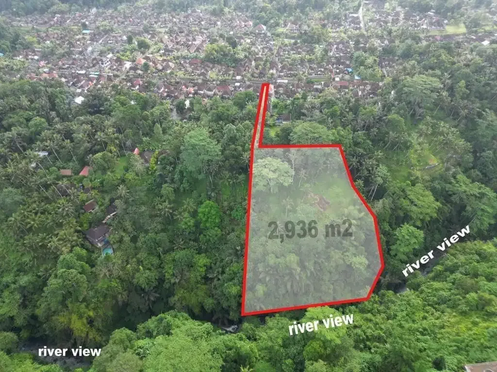 Tanah Tebing Dengan Panorama Hutan Dan Sungai di Ubud Bali - Image 1 of 10