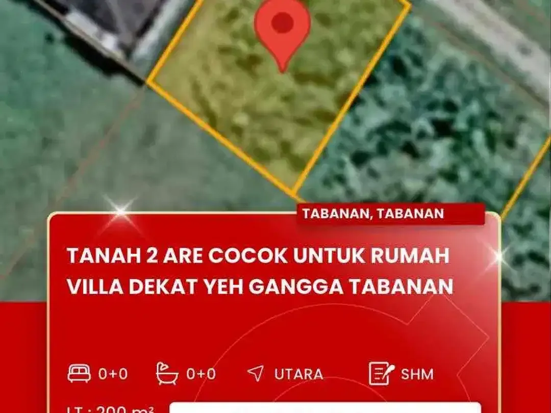 DIJUAL TANAH STRATEGIS DEKAT PANTAI YEH GANGGA TABANAN BALI - Image 1 of 5